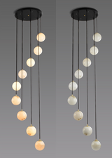 Luna hall lampe med marmorkugler