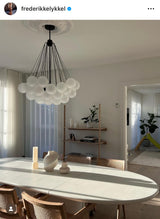 Valencia loftlampe med kugler i mat glas