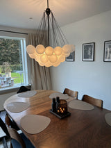 Valencia loftlampe med kugler i mat glas