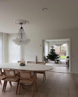 Valencia loftlampe med kugler i mat glas