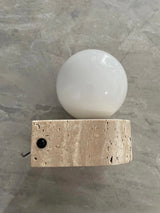 Maya væglampe m. opalglas og travertin