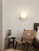 Maya væglampe m. opalglas og travertin