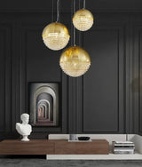 Ball loftslampe med krystalglas