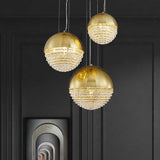 Ball loftslampe med krystalglas