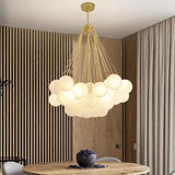 Valencia loftlampe med kugler i mat glas