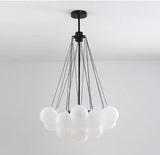 Valencia loftlampe med kugler i mat glas