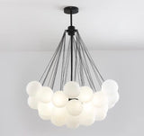 Valencia loftlampe med kugler i mat glas