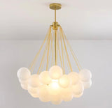 Valencia loftlampe med kugler i mat glas