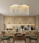 Tekla metal tassel lampe chrome