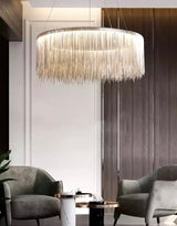 Tekla metal tassel lampe chrome