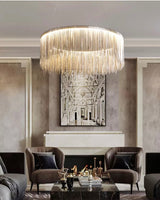 Tekla metal tassel lampe chrome