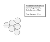 Alessandra loftlampe med kugler i marmor