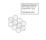 Alessandra loftlampe med kugler i marmor