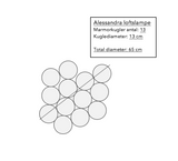 Alessandra loftlampe med kugler i marmor