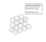 Alessandra loftlampe med kugler i marmor