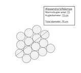 Alessandra loftlampe med kugler i marmor