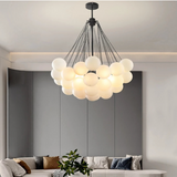 Valencia loftlampe med kugler i mat glas