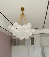 Valencia loftlampe med kugler i mat glas