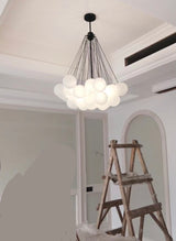 Valencia loftlampe med kugler i mat glas