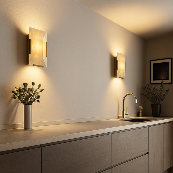 Agna væglampe i calcit