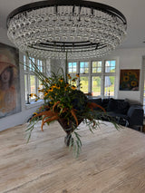 Agathe krystal lysekrone med dråbeformede krystalglas