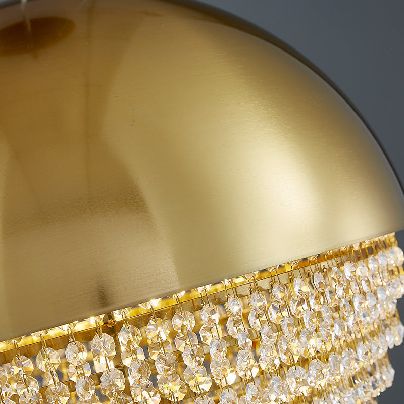 Ball loftslampe med krystalglas