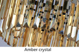 Ophelia krystal lysekrone guld